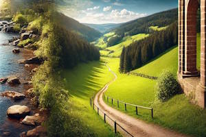 Paysage naturel autour de Baden-Baden en Forêt Noire