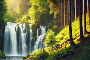 Vue spectaculaire de la Cascade Geroldsauer entourée de verdure