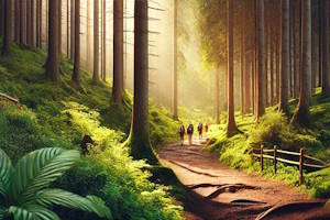 Sentier de randonnée à travers la Forêt Noire, menant à la Cascade Geroldsauer