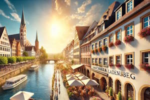 Vue pittoresque de Ladenburg et ses rues pavées