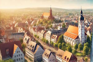 Vue panoramique de Ladenburg, ville historique d'Allemagne