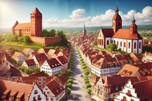 Vue panoramique de Ladenburg, ville historique en Allemagne