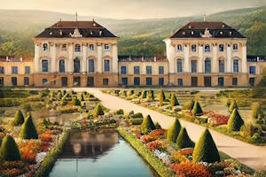 Vue pittoresque des jardins baroques du Château de Schwetzingen