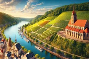 Vue sur Bingen et ses vignobles