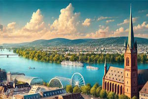 Promenade paisible le long du Rhin à Bonn, idéale pour la détente