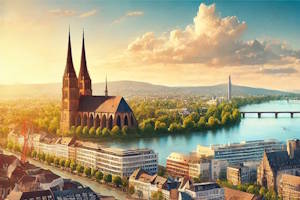 Vue panoramique de Bonn depuis le Rhin