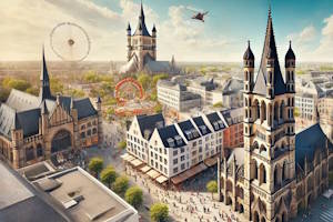 Vieille ville de Cologne avec son architecture médiévale