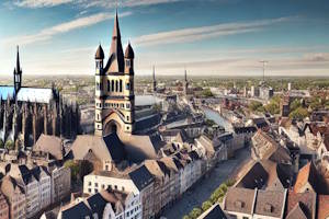 Vue panoramique de Cologne avec sa cathédrale emblématique