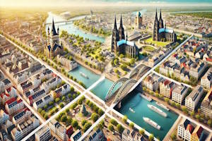 Vue panoramique de Cologne entre histoire et modernité