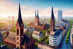 Vue panoramique de Mannheim, entre patrimoine et modernité
