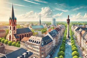 Le Château d’eau de Mannheim au centre du Friedrichsplatz