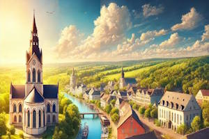 Vue sur le patrimoine architectural et naturel de Remagen.