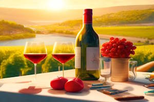 Vignobles et collines verdoyantes autour de Rhens, Allemagne