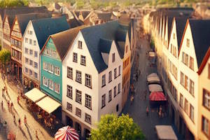 Rues pittoresques et vieilles pierres de Rhens, Allemagne