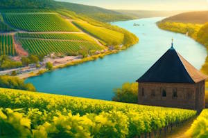 Vignoble de Rhens sur les collines du Rhin
