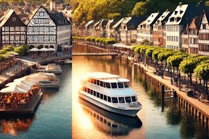 Coucher de soleil sur le Rhin à Rüdesheim