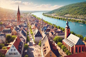 Vieux Rüdesheim, vieille ville, vue sur le Rhin