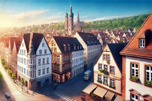 Vue panoramique de Spire, Allemagne : entre histoire et nature