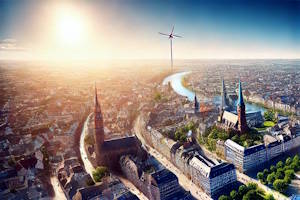 Vue panoramique du Rhin avec Spire en arrière-plan