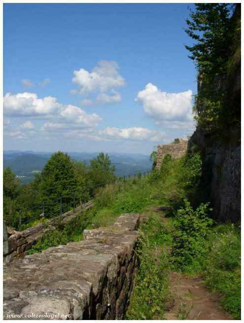 Vue panoramique du Château de Fleckenstein et des Vosges du Nord