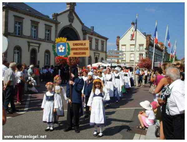 Défilé coloré de la Fête du Houblon à Haguenau, célébrant les folklores du monde.