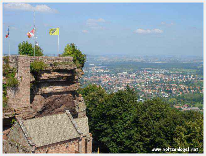 Vue aérienne du Château du Haut-Barr et des environs