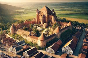 Vue panoramique du Château de Lichtenberg en Alsace