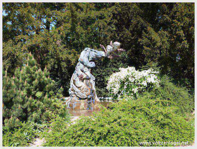 Vue verdoyante du Parc de l'Orangerie avec allées ombragées