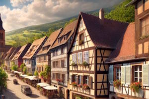 Vue pittoresque de La Petite-Pierre en Alsace