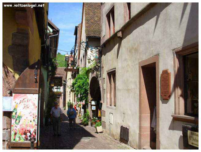 Architecture médiévale et ruelles pavées de Riquewihr, Alsace