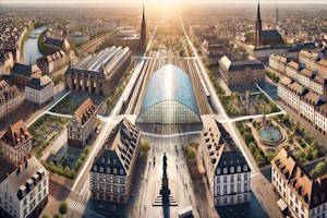 Vue aérienne de Strasbourg et ses quartiers historiques