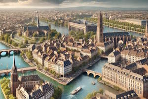 Vue aérienne de Strasbourg, cœur historique et modernité