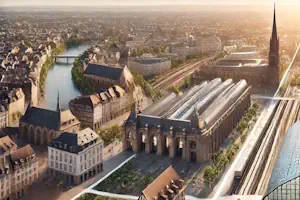 Vue du quartier de la gare et des environs de Strasbourg