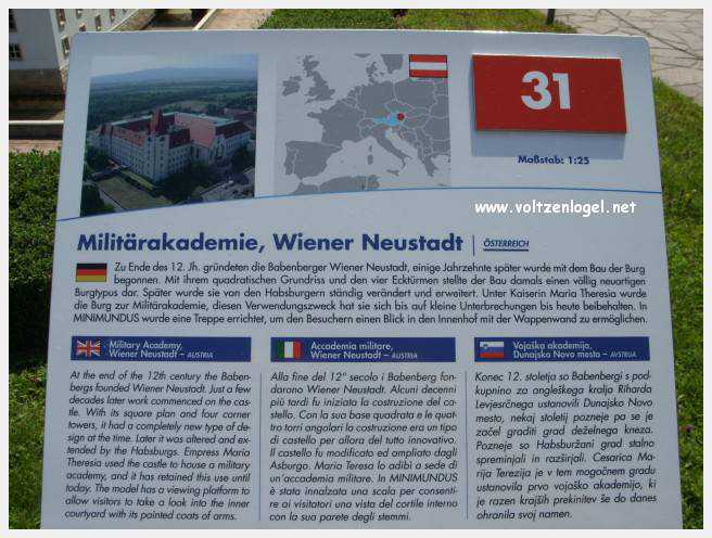 Klagenfurt Minimundus, le petit monde du Wörthersee, l'Académie Militaire de Wiener Neustadt