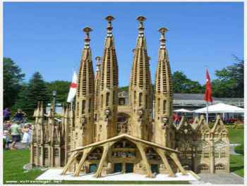 Klagenfurt Minimundus Europa-Park. La cathédrale Sagrada Familia à Barcelone