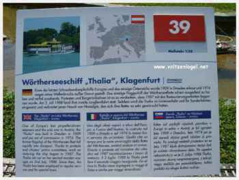 Klagenfurt Minimundus Europa-Park. Thalia bateau à vapeur sur le lac de Wörth en Autriche