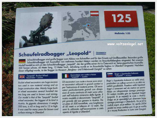 Klagenfurt Minimundus Europa-Park. Schaufelradbagger Leoplod, Österreichs größter Bagger