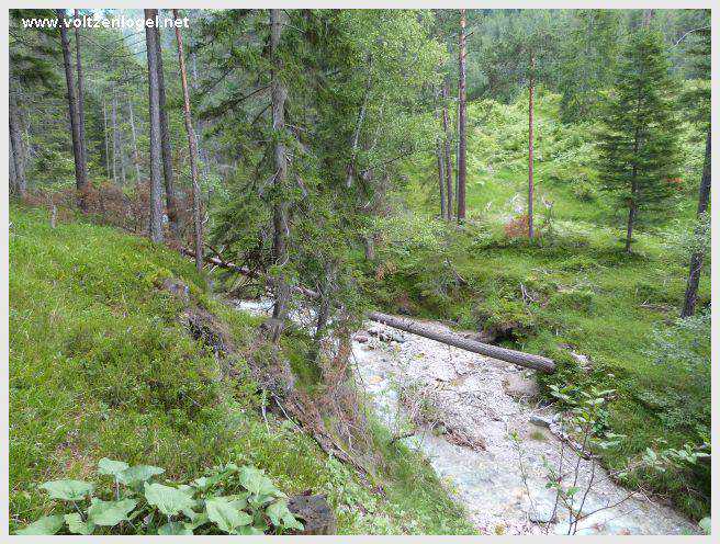 Vue panoramique depuis la ferme auberge Marienbergalm, Obsteig, Alpes du Tyrol