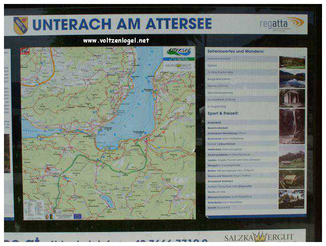 Paysage pittoresque d'Unterach et Seewalchen au bord du lac Attersee en Autriche