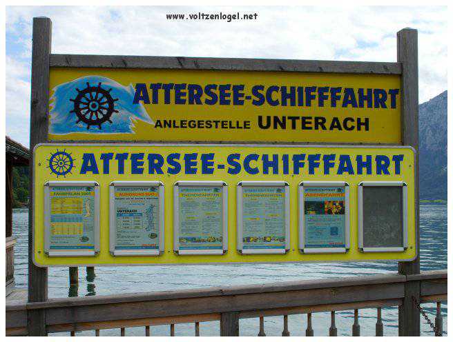 Unterach am Attersee. Attersee Schiffahrt, promenade en bateau à Unterach au Land de Haute-Autriche
