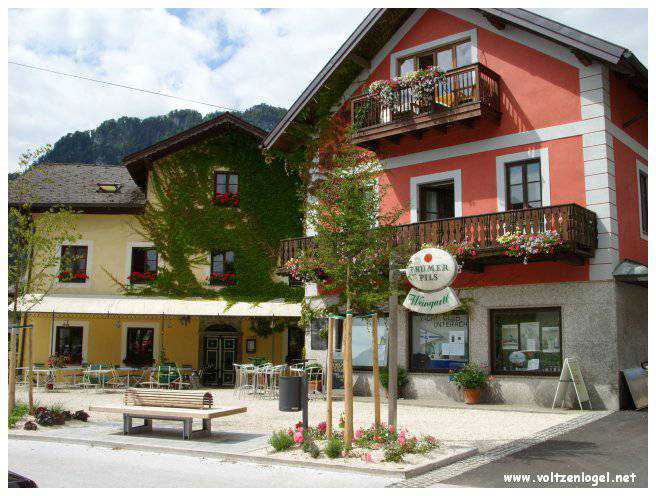Paysage pittoresque d'Unterach et Seewalchen au bord du lac Attersee en Autriche