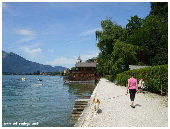 Vue panoramique du lac Wolfgangsee à Sankt Wolfgang im Salzkammergut, Autriche