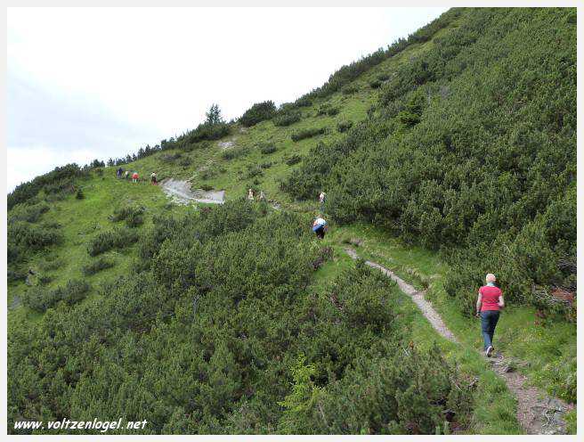 Panorama hivernal de Schlick2000, avec des skieurs dévalant les pistes enneigées des Alpes autrichiennes
