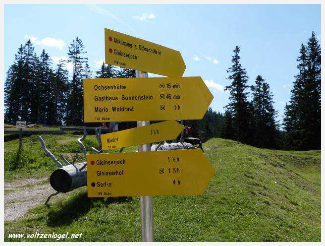 Vue panoramique depuis le téléphérique du Serles à Mieders, Vallée du Stubai