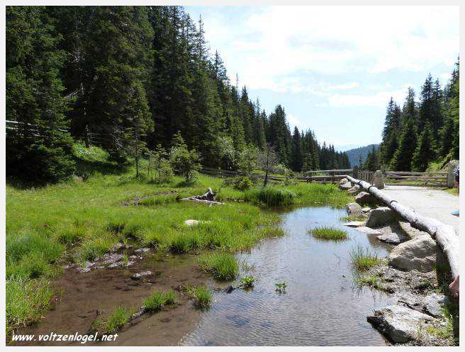 Vue panoramique depuis le téléphérique du Serles à Mieders, Vallée du Stubai
