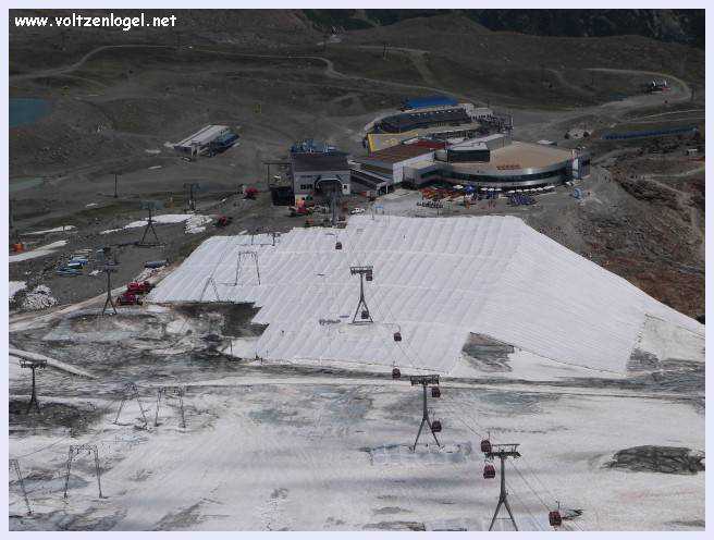 Une vue panoramique du Stubai Glacier, avec ses sommets enneigés et ses sentiers de randonnée pittoresques.