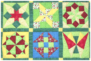 Gabarit de patchwork montrant motifs et techniques
