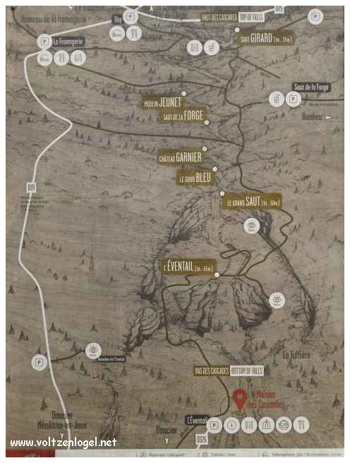 Plan découverte du torrent du Hérisson ; Une série de 7 cascades au Haut-Jura