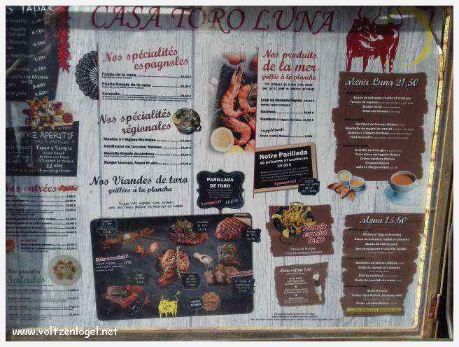 Restaurant Casa Toro Luna à Aigues Mortes. Spécialités régionales, espagnoles, produits de la mer