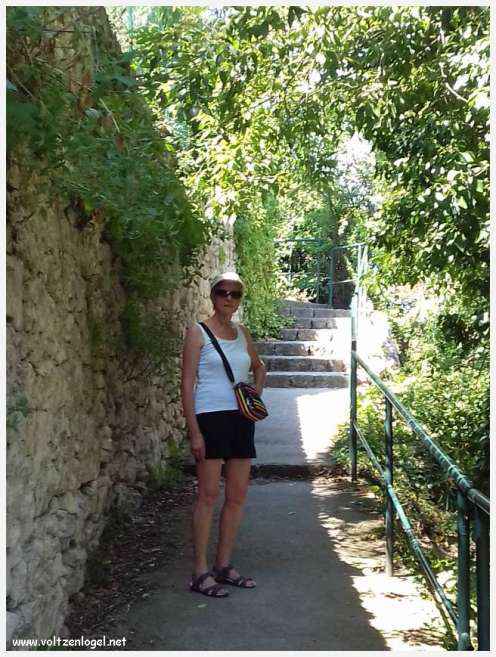 Château médiéval surplombant les rues pavées de Crestet, symbole de son charme historique.